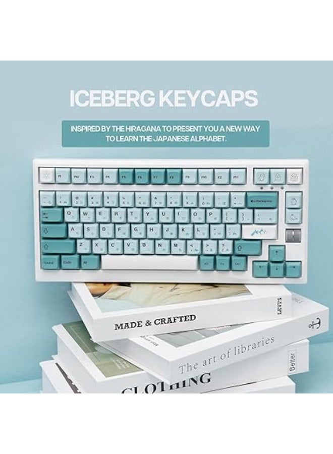 EPOMAKER Iceberg 126 Pcs PBT XDA Profile Keys with Japanese Hiragana for Mechanical Gaming Keyboard, ANSI Layout Compatible with Cherry Gateron Kailh Otemu MX Structure - Image 5